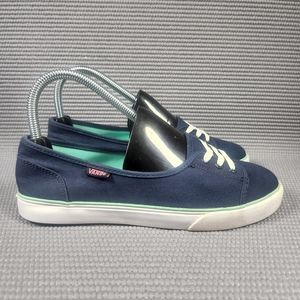 Vans Off The Wall Women's Size 6 Blue White Low Top Classic Shoes TB9C